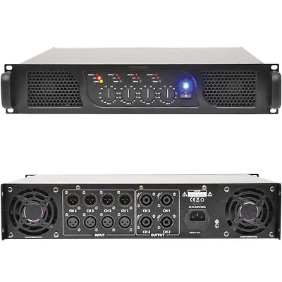 2320W 4 Channel Zone Quad Power Amplifier Pro 2 Ohm Studio Speaker System 19  2U • £499.99