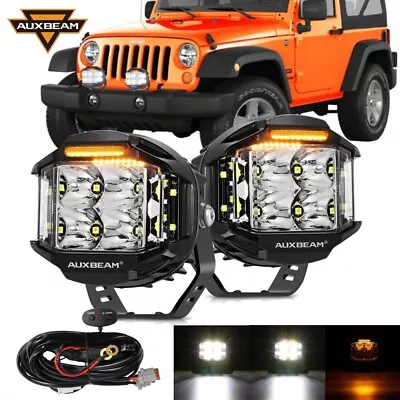 4  LED Work Light Pods Side Shooter White/Amber DRL For Ford F-150 F-250 F-350 • $129.99