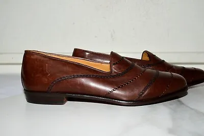 Mezlan Slip On Leather Loafer Brown Men US 10.5M • $49