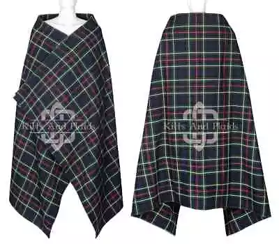 Scottish Tartan Full Length Winter Blanket For Women Tartan Poncho Size 56 X 72 • £55.10