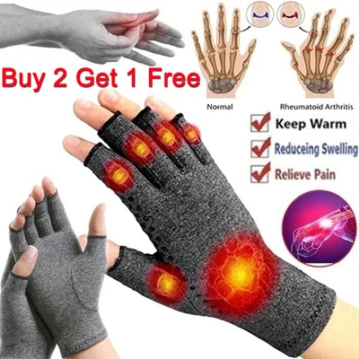£3.65 • Buy Anti Arthritis Compression Fingerless Gloves Support Rheumatoid Hand Pain Relief
