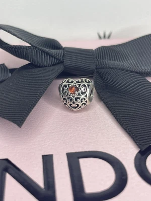 £6.19 • Buy Genuine Pandora Silver Moments January Heart Birthstone Charm