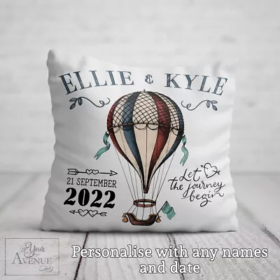 MR & MRS Cushion Personalisesd Wedding Gift Bride Groom Rustic Pillow Couple • £21.99