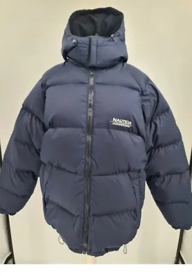 Nautica Competition Coat Blue Puffa Jacket UK XL Duck Down • $101.05