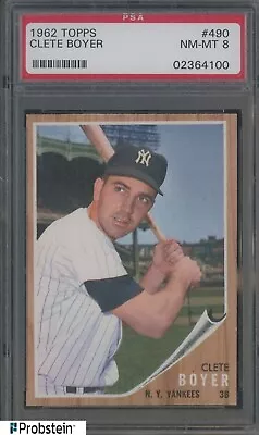 1962 Topps SETBREAK #490 Clete Boyer New York Yankees PSA 8 NM-MT • $56