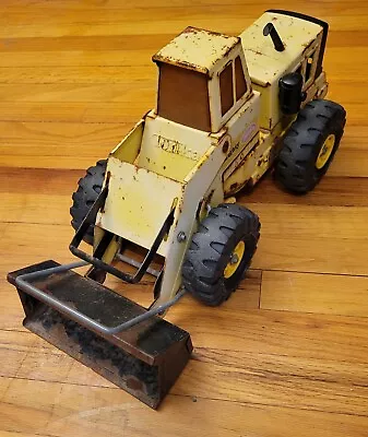 Vintage 1970s Mighty Tonka Pressed Steel Front End Loader Moves (Sun Fade/Rust)  • $55