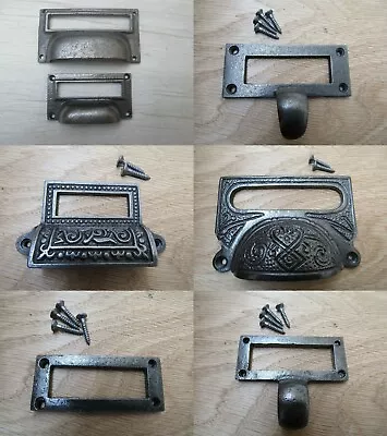 £5.99 • Buy Vintage Old Retro Cupboard Filing Cabinet Drawers Label Name Card Frame Holder