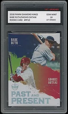 Shohei Ohtani/Babe Ruth 2018 Panini Diamond Kings 1st Graded 10 MLB Rookie Card • $114.99