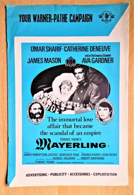 £13.50 • Buy Mayerling 1968 Film Campaign Book Omar Sharif Catherine Deneuve Ava Gardner Etc