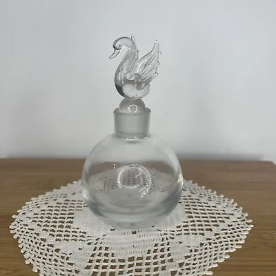 Vintage Irice Swan Topper Round Perfume Bottle • $24.99