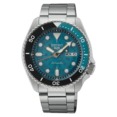 Seiko 5 Sports SRPJ45 Automatic Water Resistant 42.5mm Turquoise Men's Watch • $268