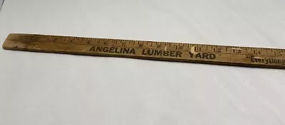 Vintage Angelina Lumber Yard Yardstick Wood • $24.99