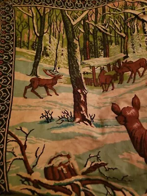 **Vintage Velvet Wall Tapestry.  Snowy Woods Xl Tapestry  Wall Hanging . Italy.* • $50