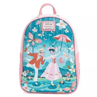 RARE Loungefly Disney Mary Poppins Bert & Mary Pink Painting Mini Backpack NWT • $200