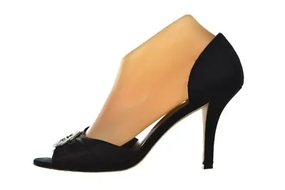 Pelle Moda Womens Shoes Size 8 M Black Solid Pumps Peep Toe Heels Formal • $19.99
