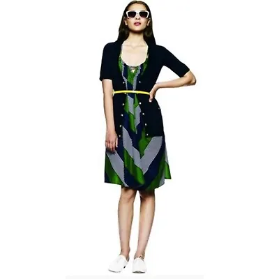 Thakoon X Target Dress Juniors 13 Blue Green Stripe Scrappy Boxy Lined Above New • $24.74