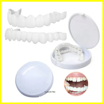 Snap On Upper＆Bottom Set Smile False Teeth Dental Veneers Denture Tooth Cover • $2.99