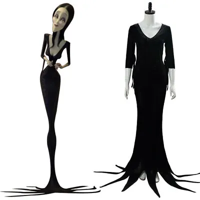 The Addams Family Morticia Addams Cosplay Costume Halloween Uniform Dress • $39.67
