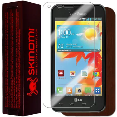 Skinomi Phone Skin Dark Wood Cover+Clear Screen Protector For LG Enact VS890 • $17.57