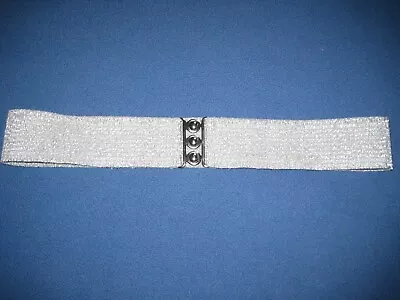 Malco Modes Square Dance Stretch Belt Silver Metallic Silver Fastener Large • $12