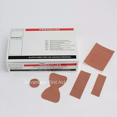 Premium Elastic Fabric First Aid Plasters: 5 Assorted Sizes Box Of 100 • £9.49