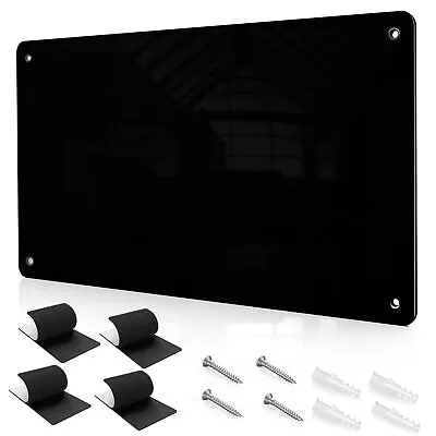 Black Metal Magnetic Bulletin Board For Wall Refrigerator 17.1x11.8 Inch • $29.89