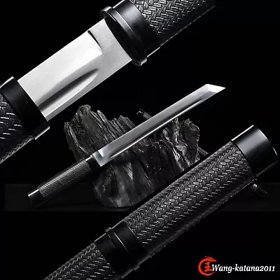 18''Tanto 9260 Steel Mini Katana Self-defence Japanese Samurai Black Short Sword • $100