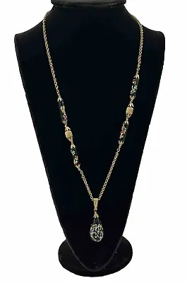 Vtg 1950s Miriam Haskell Black Japanese Tombo Millefiori Glass Bead Necklace • $74.99