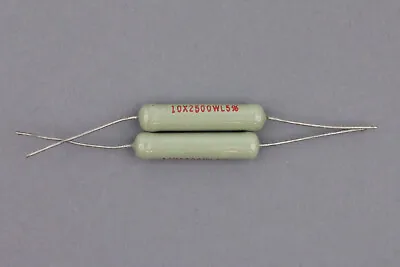 Pair Vintage WL Resistor 2.5K Ohm 10W Watt Enameled Power Wirewound 5% NOS 2500 • $2.98