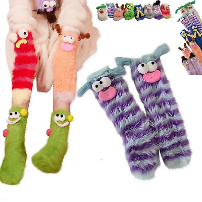 Womens Christmas Socks Warm Cozy Fluffy Cartoon Monster Socks Fluffy Cozy Socks • $4.99