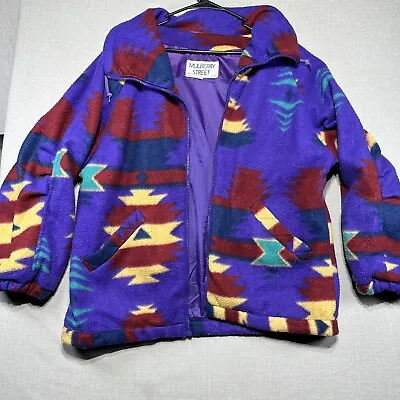 VINTAGE Mulberry Street Jacket Coat M Purple 90s 80s Aztec Pattern • $20