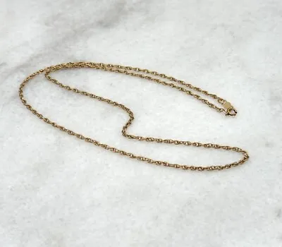 Vintage 14k Yellow Gold Rope Chain Necklace 1.5 Mm Sz 18” • $215