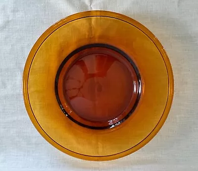 Vintage Blenko 5522 Amber Glass Plate With Rolled Rim • $55