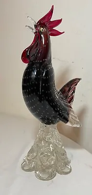Vintage Hand Blown Glass Murano Italian Bird Rooster Chicken Statue Sculpture • $219.99