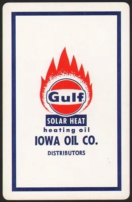 Vintage Playing Card GULF SOLAR HEAT Heating Oil Nice Logo Iowa Oil Distributors • $4.79
