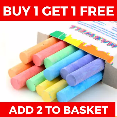 Chalk 12 Sticks - Assorted - Blackboard Playground Pub Art Craft Kids School • £2.29