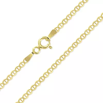 10K Solid Yellow Gold Mariner Necklace Chain 2-6mm 16-30  -Anchor Link Men Women • $118.44
