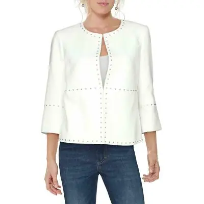Kasper Womens Studded Suit Separate Dressy Jacket Blazer Vanilla Ice XS RET 139 • $57.39