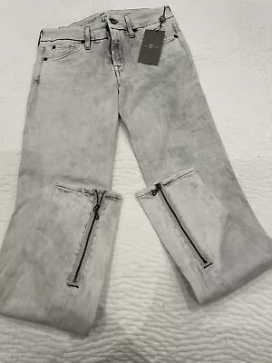 Womens 7 For All Mankind Cristen Jeans Size W29 L29  Washed Faded Grey • £8.99