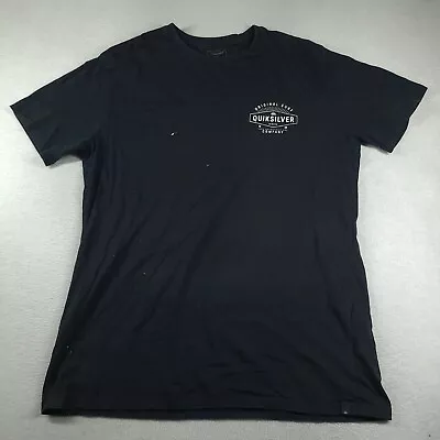 Quiksilver T Shirt Black Short Sleeve Graphic Tee Size XL Regular Fit Adult Fade • $18