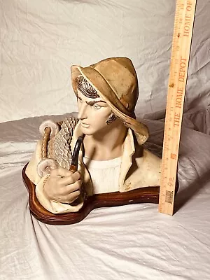 Lladro Porcelain Fisherman Bust #2108 Designed By Salvador Debon 1978 Wood Base • $550