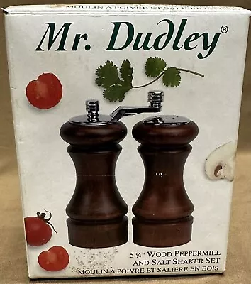 Vintage Mr. Dudley 5-3/4 “ Wood Pepper Mill And Salt Shaker Set • $27.95