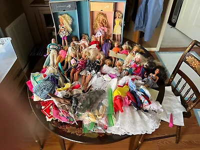 VINTAGE 1HUGE LOT BARBIE  Skipper Ken DOLLS  CLOTHES ACCESSORIES Case • $46