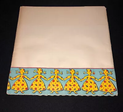 Vintage 1940s ROYLEDGE Kitchen SHELF PAPER 9 FT Unused Yellow BPAPER DOLLS Girl • $24.95