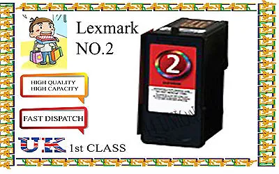 REMANUFACTURED Lexmark No2 Color Ink Cartridge For LEXMARK PRINTER • £14.99