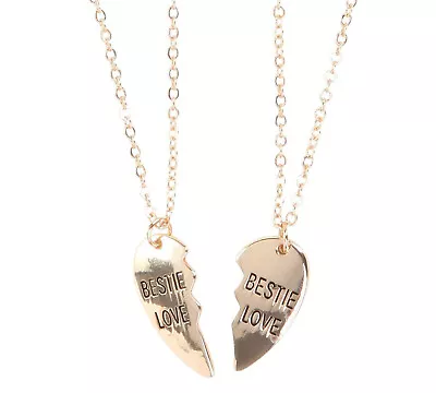 Lovesick Bestie Love Broken Heart Best Friends 18  Necklace Gold Tone NEW • $24.95