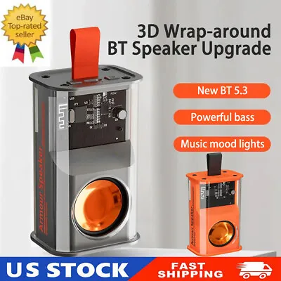 TWS RGB Transparent Bluetooth Speaker Mini Wireless Audio Loudspeaker Surround • $12.87