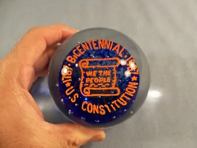 Millville Art Glass MAG Paperweight - 1787 - 1987 US Constitution Bicentennial • $9.99