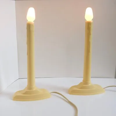 Vintage Set Of 2 Christmas Candle Light Candelabra Candolier Drips MCM Window • $16