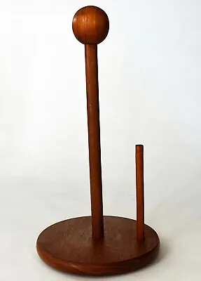 Scandinavian Mid Century Danish Modern Style Solid Teak Wood Paper Towel Holder • $49.99